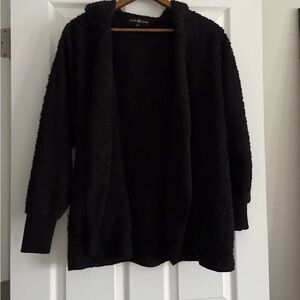 Cozy Black Women's cardigan with hood